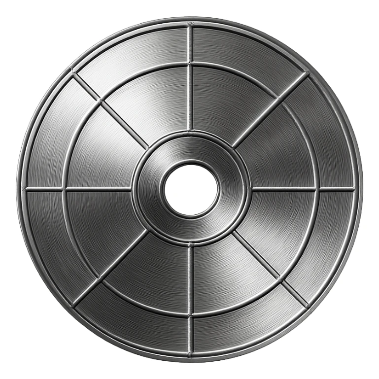 A minimalist CD disc with geometric pattern, glowing effect, blue color. sticker