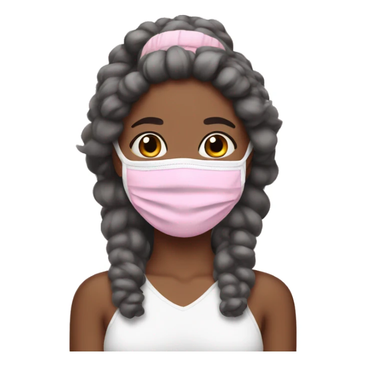 woman with a pink hydrating facemask and fluffy headband sticker
