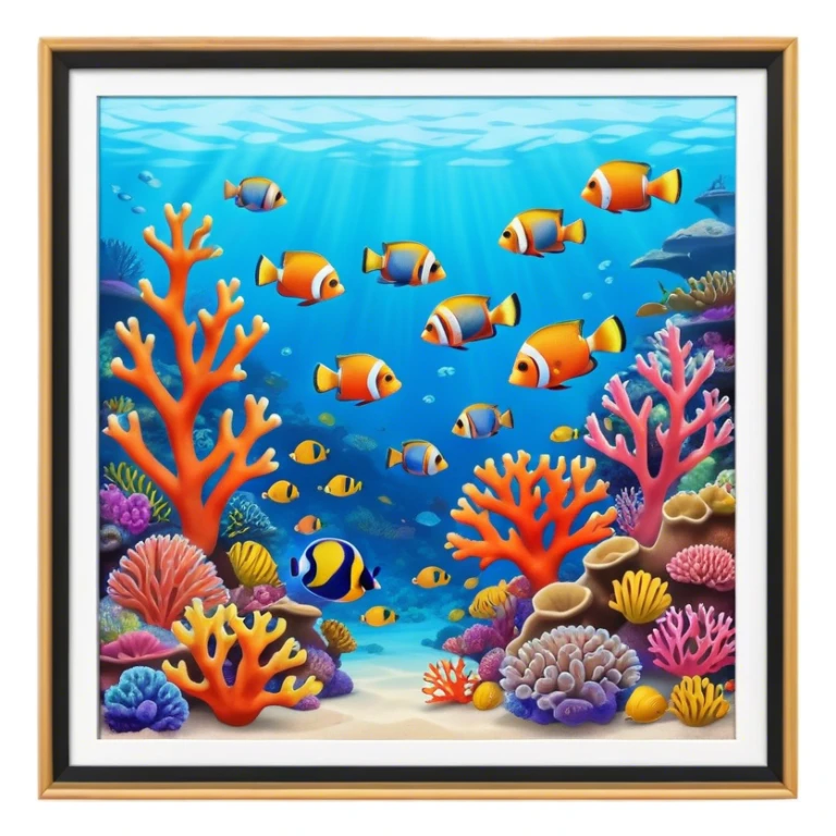 Great Barrier Reef Landmark Emoji – Featuring colorful coral formations and tropical fish. sticker