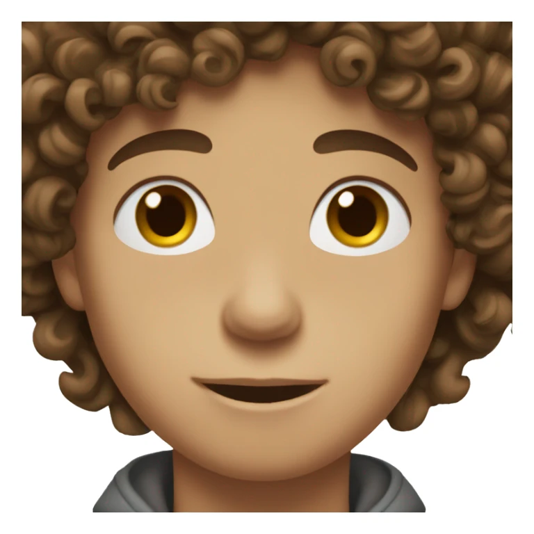 teenage boy curly brown hair and brown eyes sticker