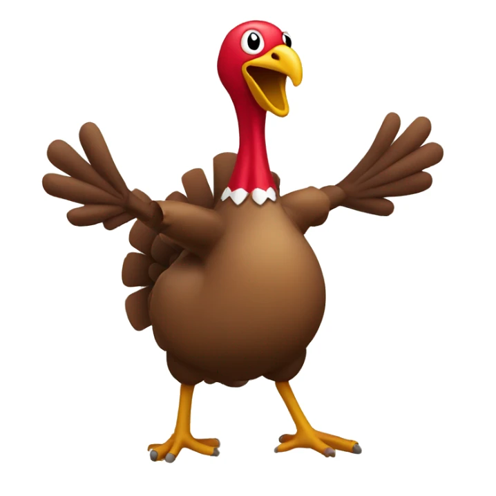 Cartoon Turkey dancing with football sticker