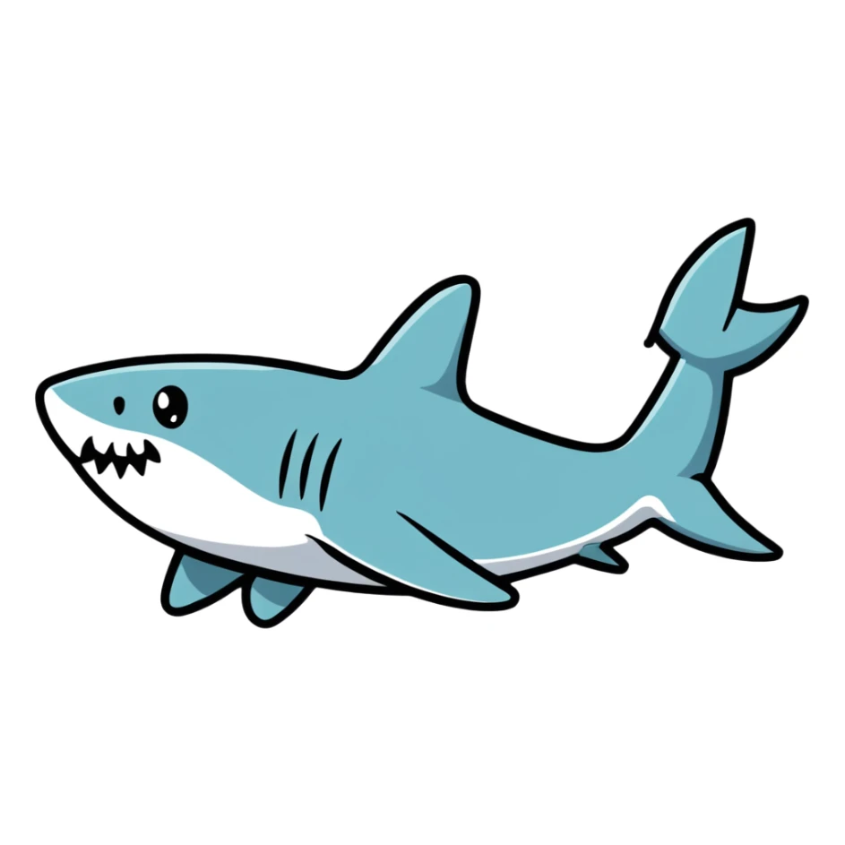 shark fin poking out above water sticker