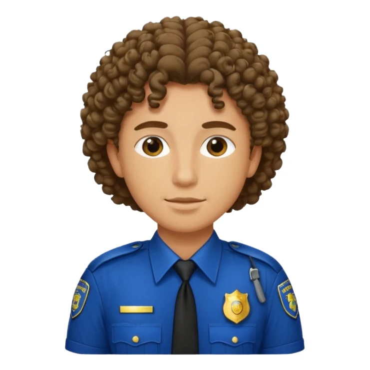 curley hair police sticker