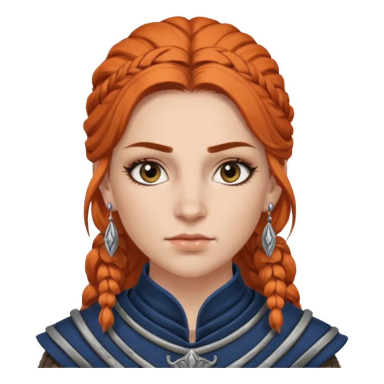 ESO female breton warrior with lashes and earrings sticker