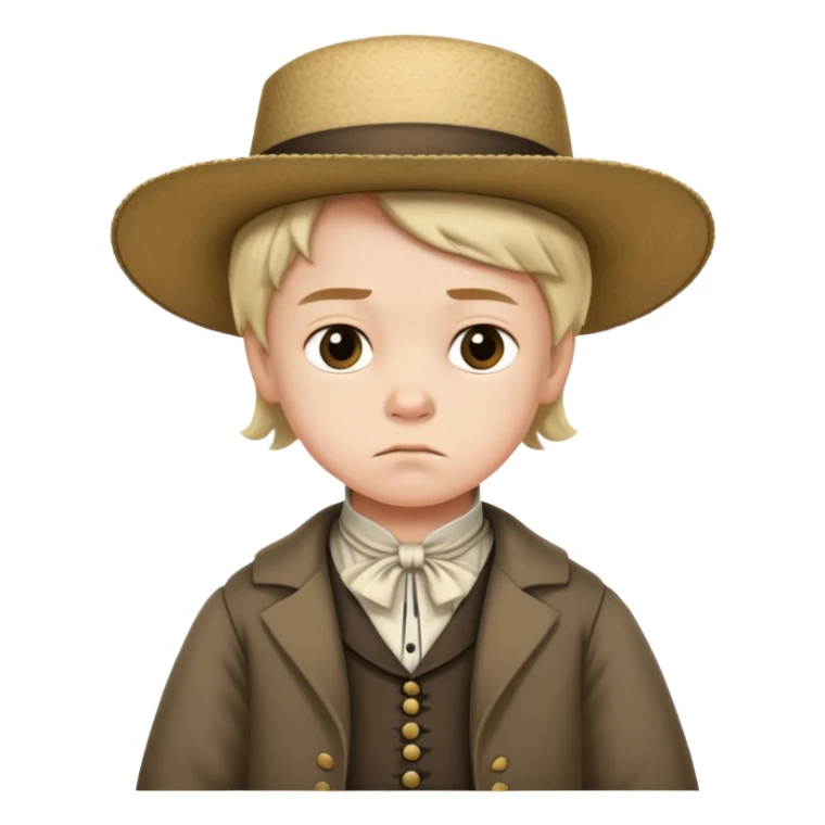 an 1840’s child from the west looking annoyed sticker