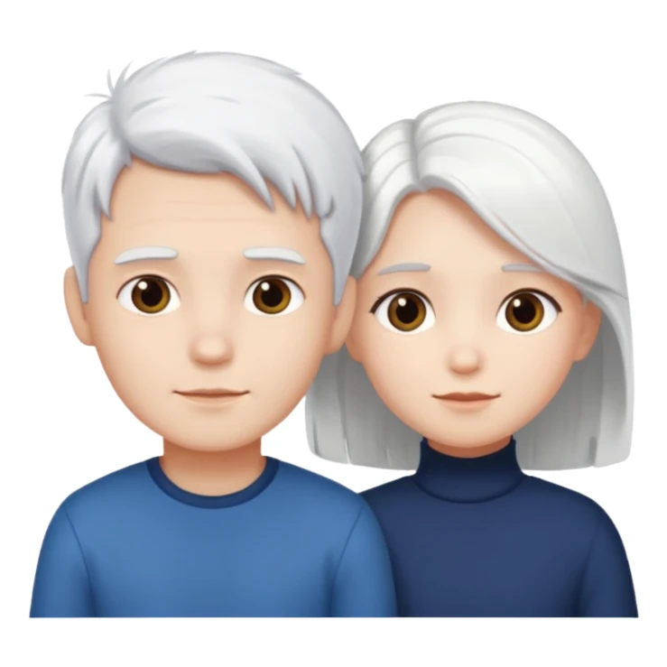 pure white hair, cute Boy girl sticker