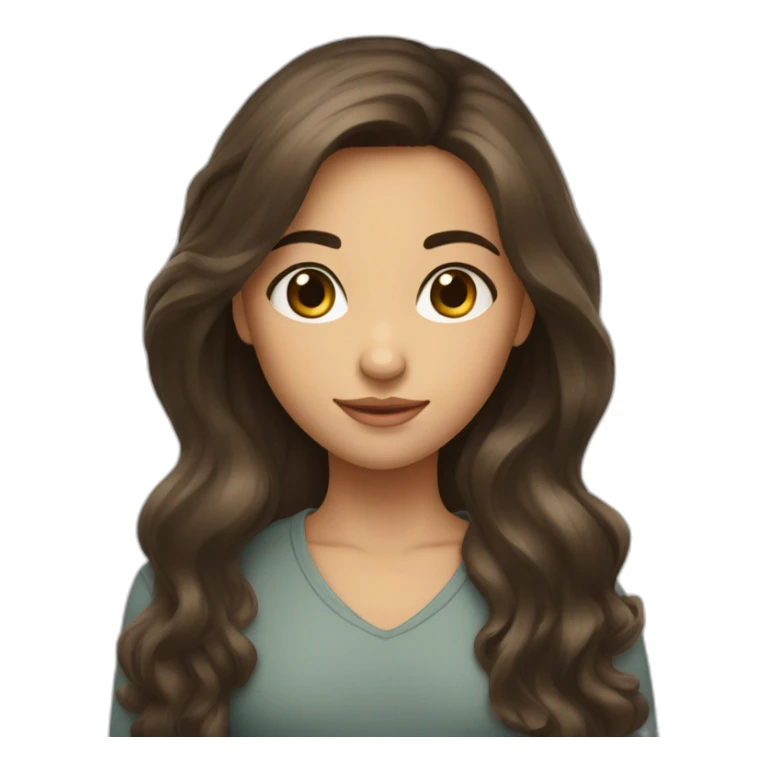 Fille brune au cheuveux longs et les yeux bleux sticker