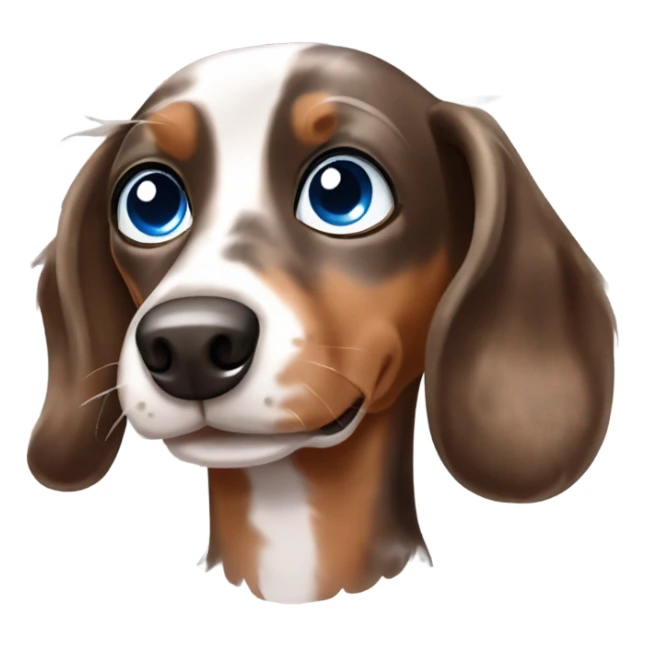 brown merle dachshund with one blue eye and one brown eye sticker