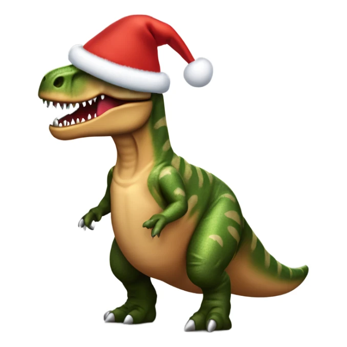 Lachender T-Rex mit Hawaiihemd und Weihnachtsmann Mütze sticker