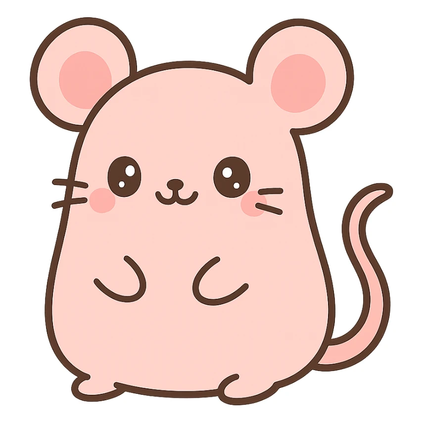 kawaii style rat sticker