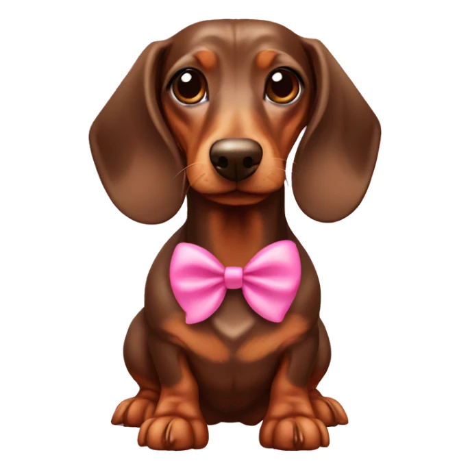 Brown dachshund with pink bows  sticker