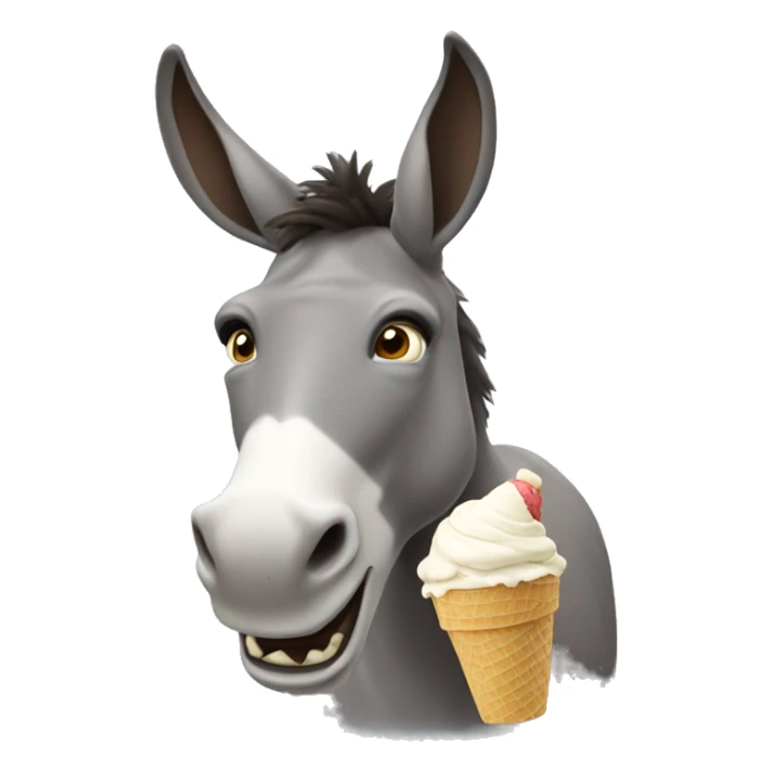 donkey eating ice cream sticker