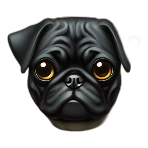 A cyberpunk black pug in Art Nouveau style during 1910 sticker