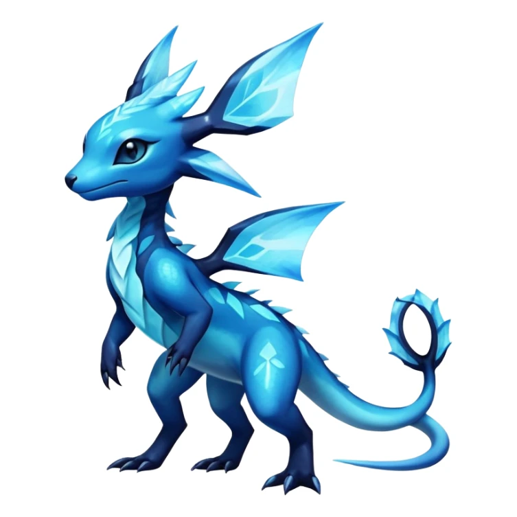 Colorful Dark Shiny Exotic Salandit-Aurorus-Glaceon-Fakémon-hybrid-creature (full body)  sticker