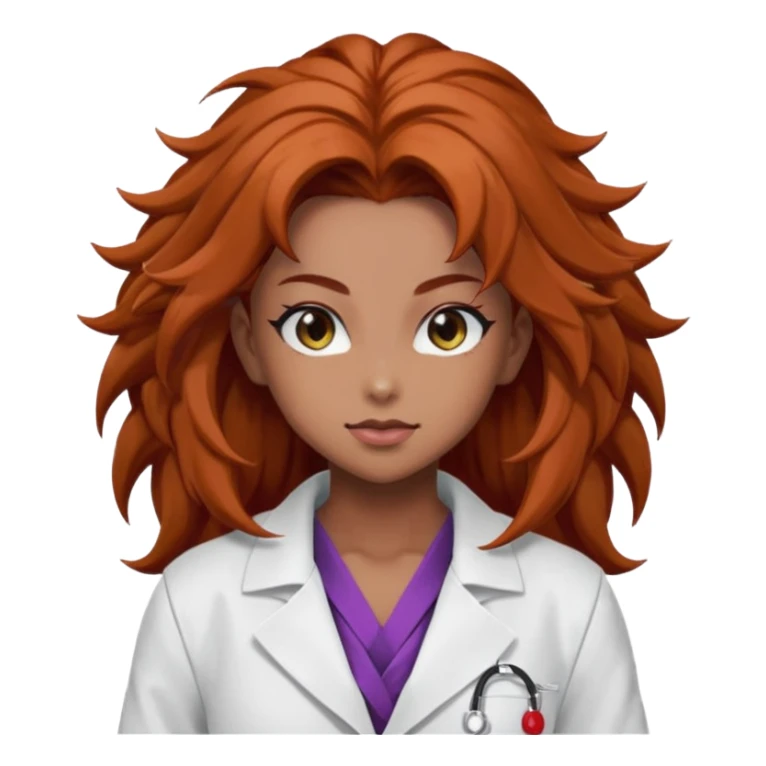 Brown bushy auburn haired female Android 21 from dragon ball fighterz sticker
