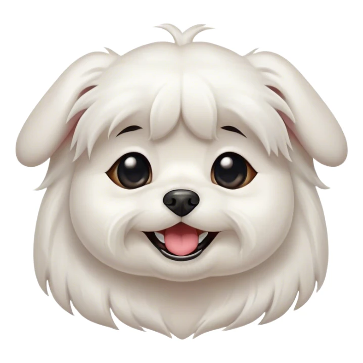 Cinematic Comical Maltese Portrait Emoji, Head tilted dramatically with an exaggeratedly amused or surprised expression, featuring a silky white coat with a playful sheen, wide, expressive dark eyes filled with exaggerated disbelief, Simplified yet hilariously expressive features, highly detailed, glowing with a slightly sassy glow, high shine, dramatic yet playful, stylized with an air of cheeky charm, bright and endearing, soft glowing outline, capturing the essence of a spirited and over-the-top companion, so meme-worthy it feels like it could side-eye its way into internet fame instantly! sticker