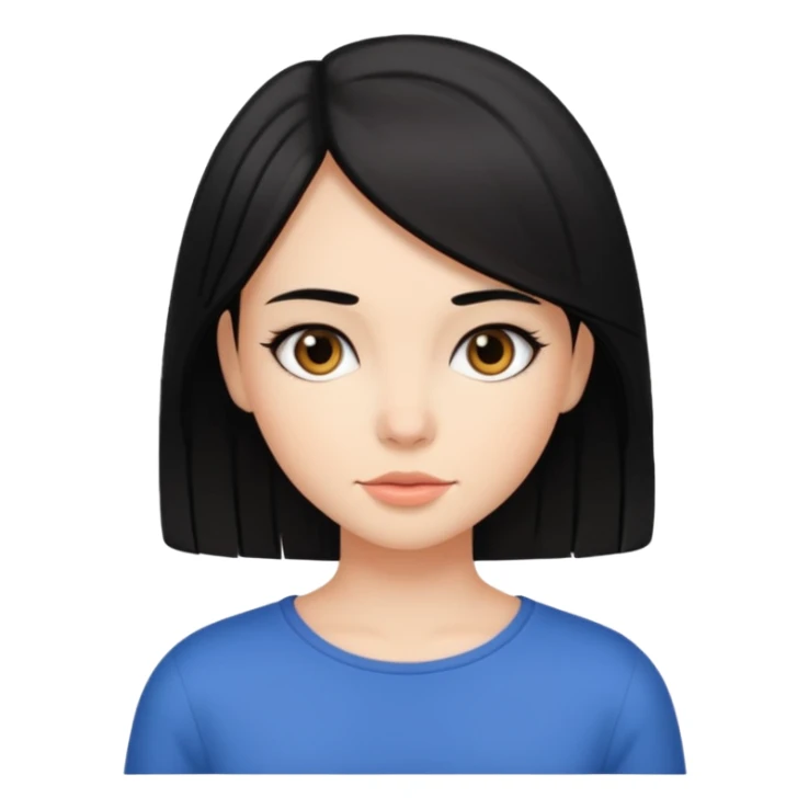 Medium brunette girl with straightened black hair sticker