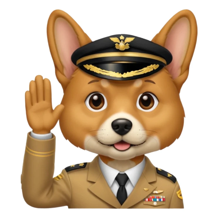 Yes sir salute animal sticker