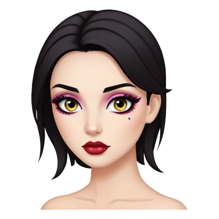 dark hair with strains, pretty beautiful bratz baddie sticker