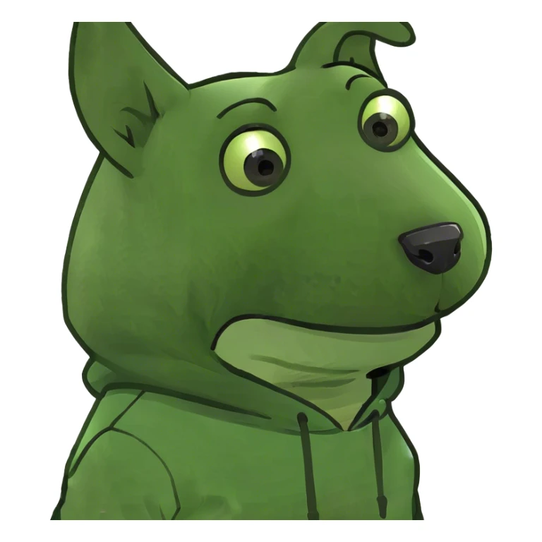 ￼ dog wearing a hoodie sticker