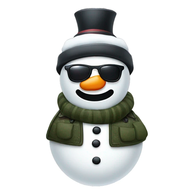 snowman light bulb nose with sunglasses and vest sticker