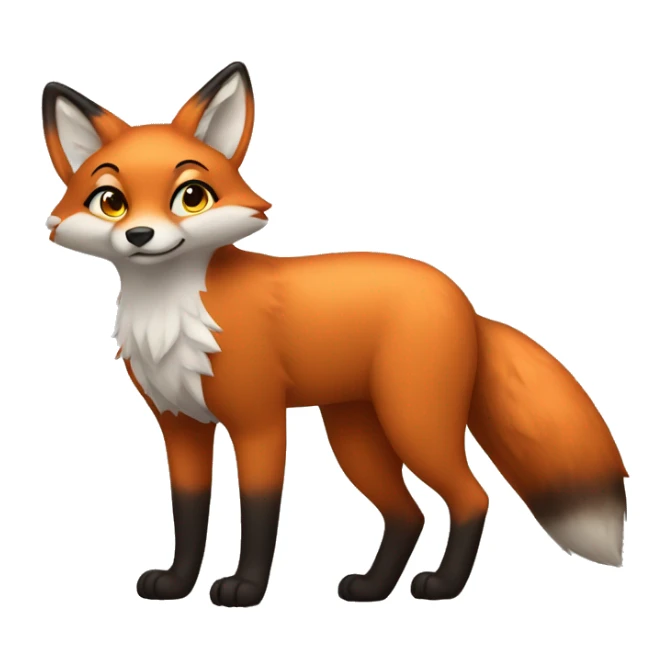 Fox, curvy, female, anthro, furry sticker