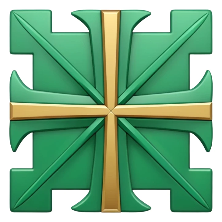 simplified iconic Chakana Andean cross green color sticker