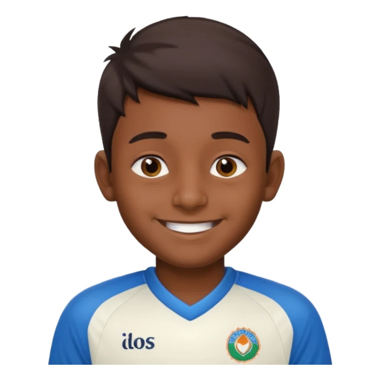 an indian boy wearing indian cricket jersey sticker