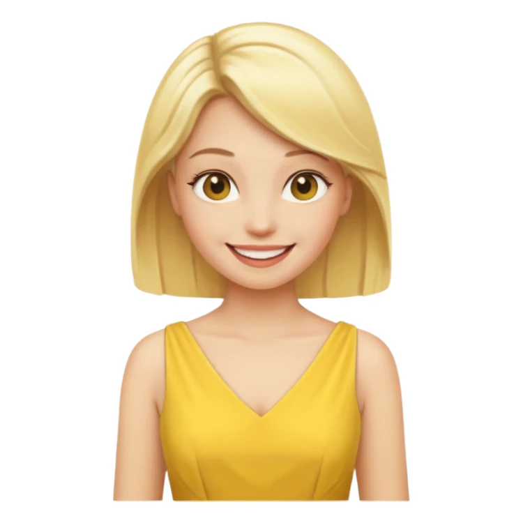 blonde woman with yellow dress sticker