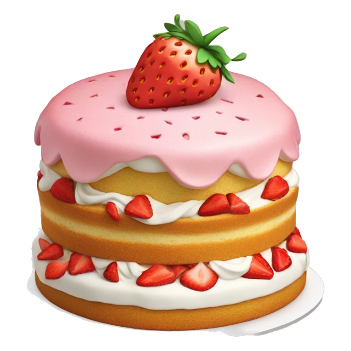 Strawberry shortcake sitting on a cake sticker