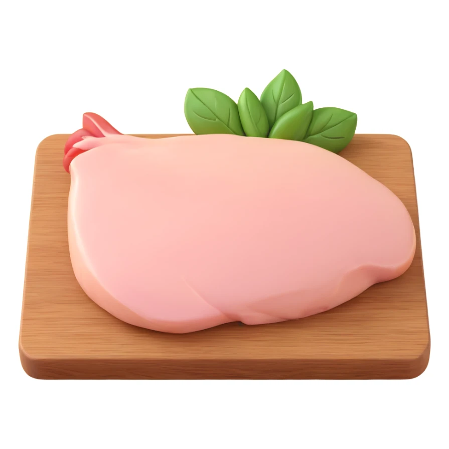 raw chicken breast on a wooden cutting board sticker
