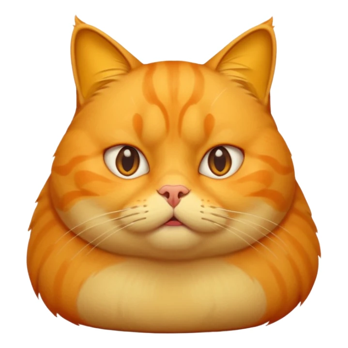 fat yellow confused cat sticker