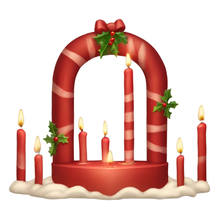 Red Christmas candle arch  Schwibbogen sticker