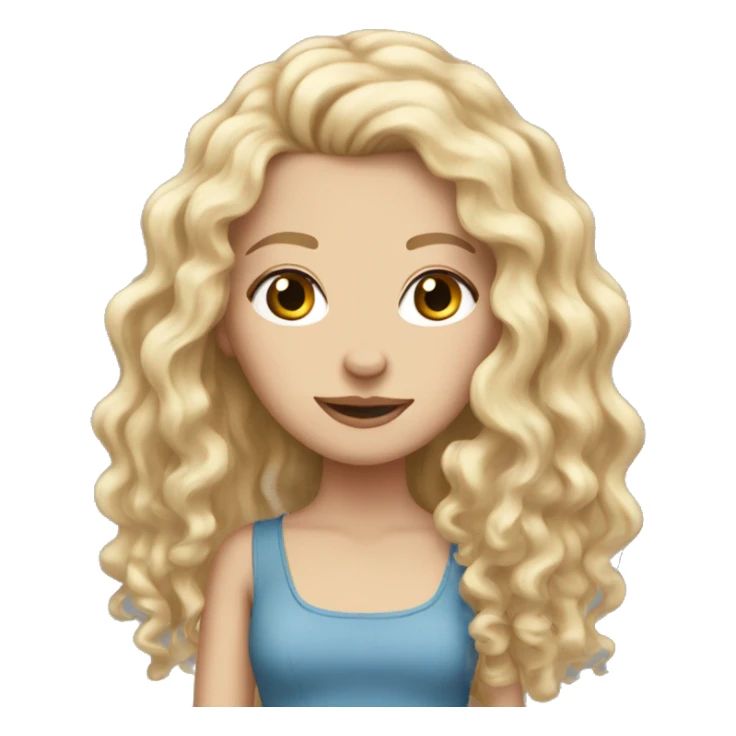 white girl with really curly very long blonde hair sticker
