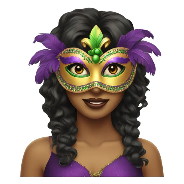 mardi gras girl mask sticker