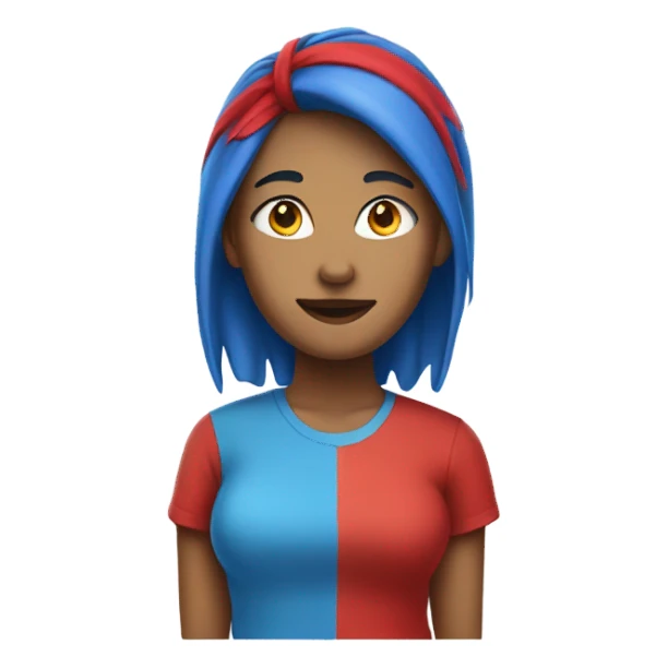 a woman blue hair in red tshirt sticker