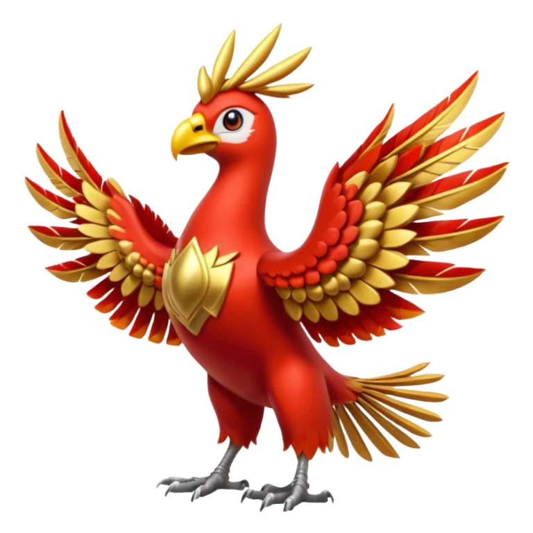 Pokemon red and green legendary Ho-Oh sticker