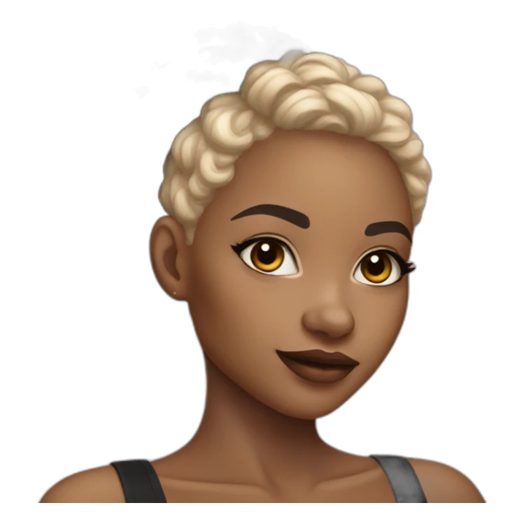 Pretty light skin black girl instagram model sticker