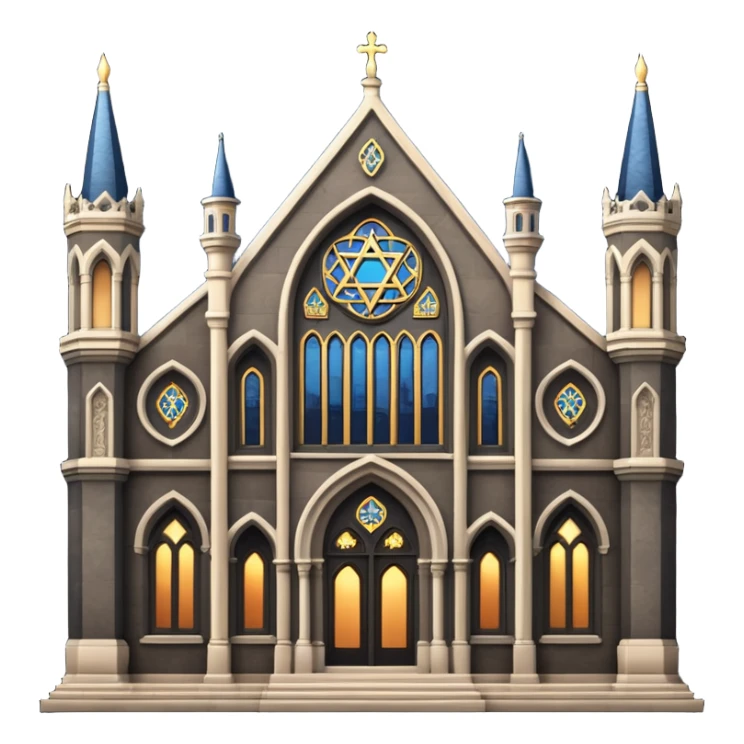 jewish synagogue in dark goth aesthetic style sticker
