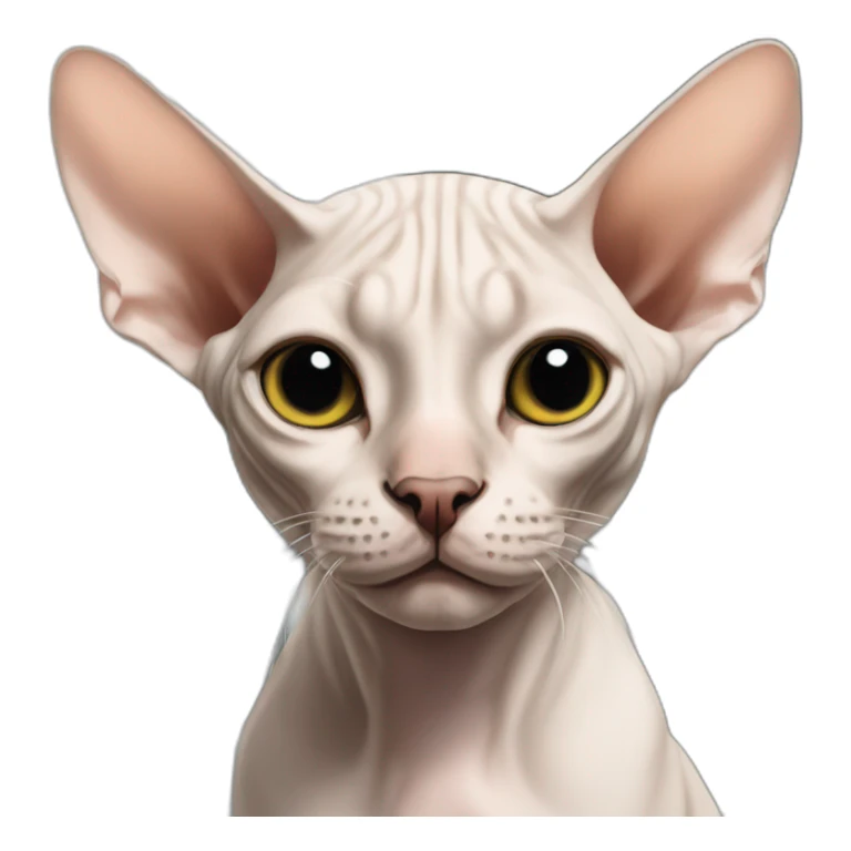 sphynx cat with black spot on the bridge of his nose sticker