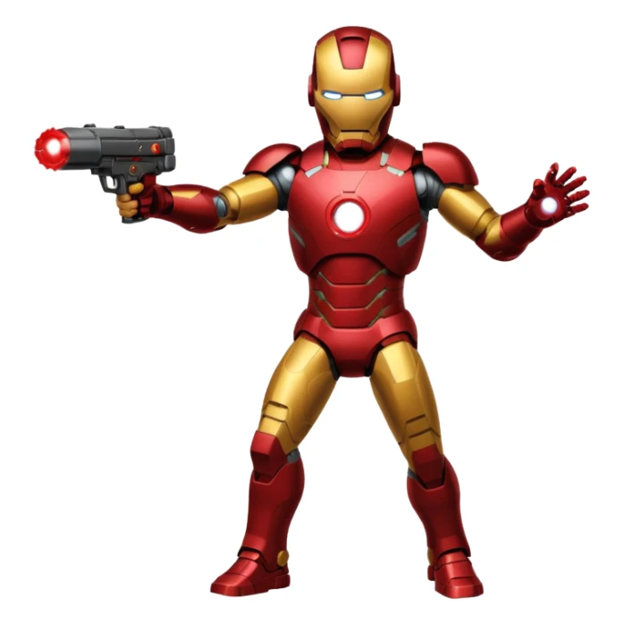 Ironman standing up shooting a laser towards me sticker