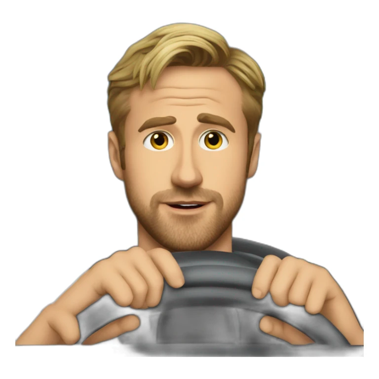 Ryan gosling driving a car in the night sticker