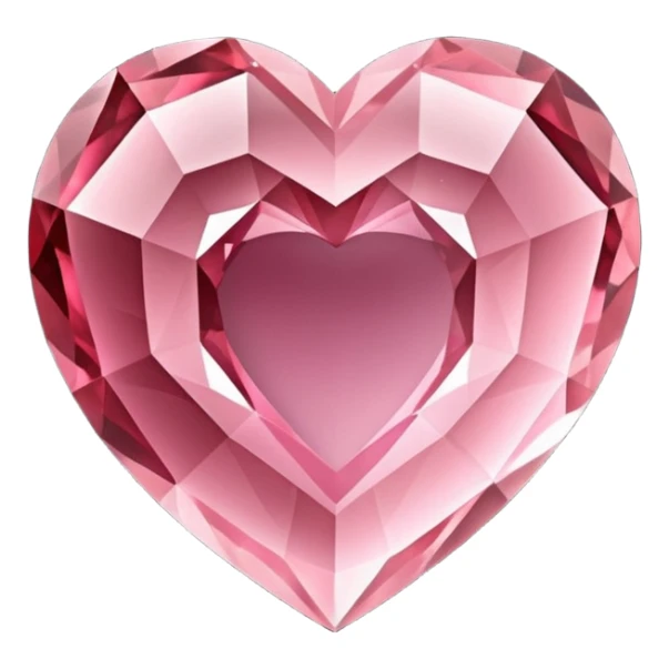 Hyperrealistic heart shaped detailed isolated Garnet Rose Quartz crystal, 8k hd, 600 dpi sticker