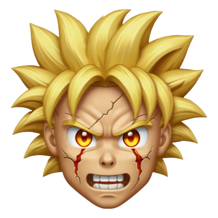 A super Saiyan Goku skull head emoji sticker