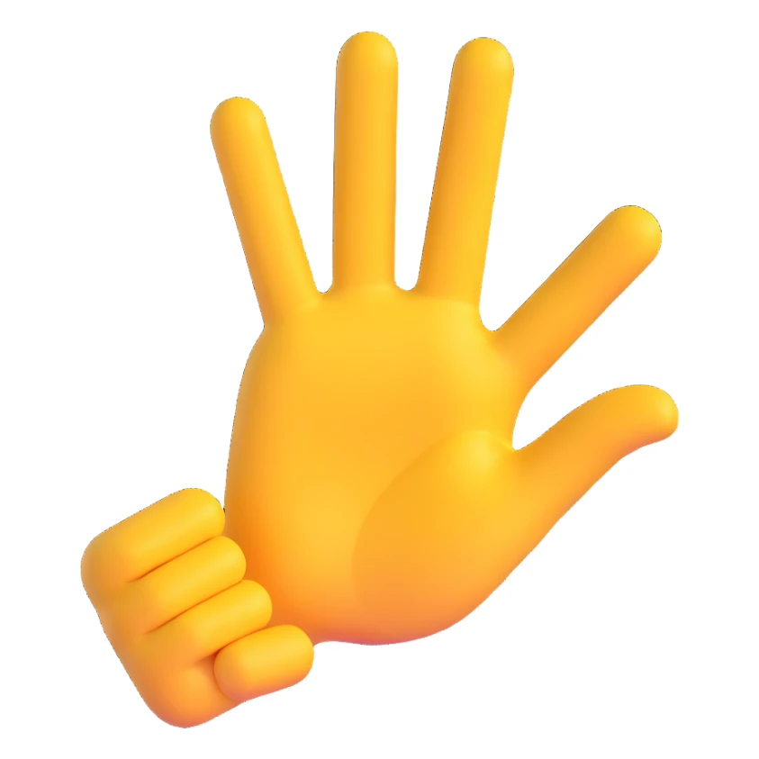 hand making the 'OK' gesture, classic yellow 3D emoji style sticker
