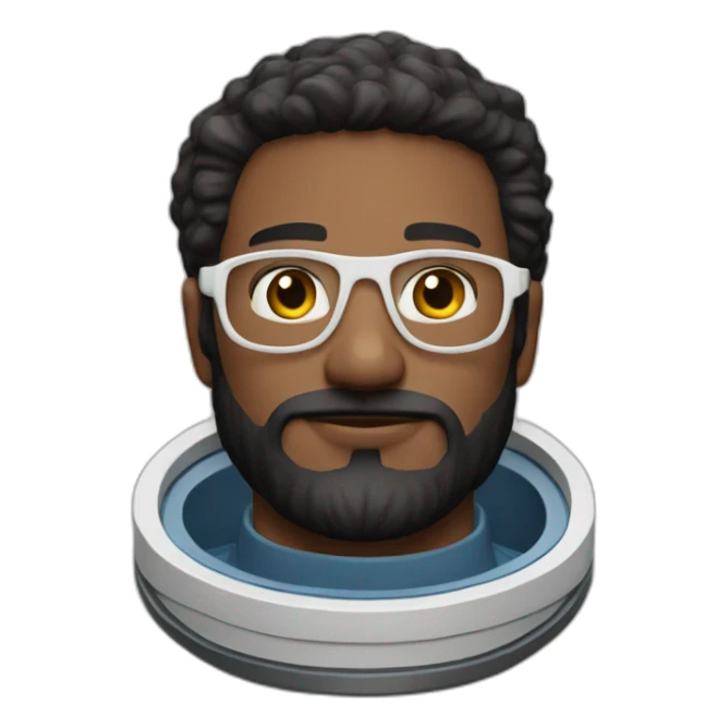 astronaut black-beard caucasian-man white-glasses sticker
