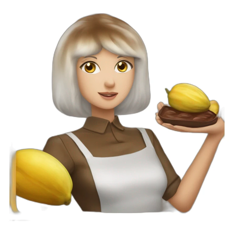 ￼ Une personne mange une fève de cacao ￼ sticker