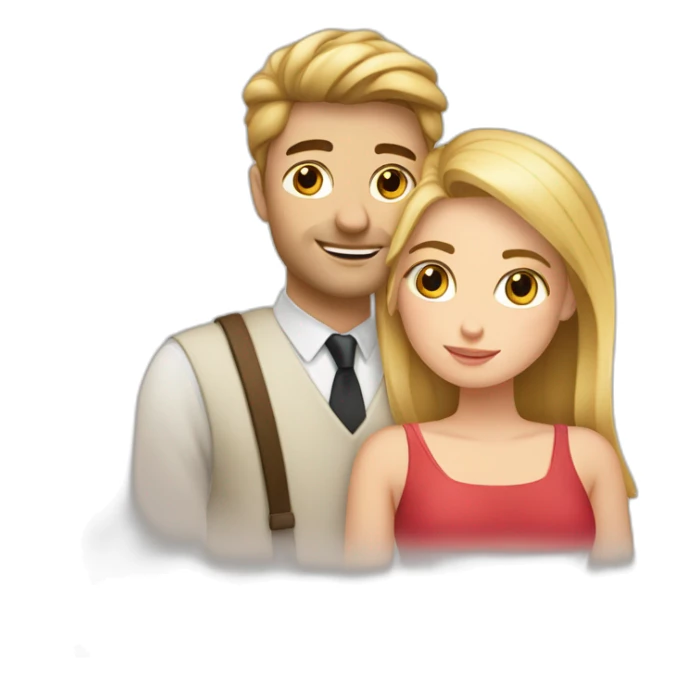 Pareja enamorados rubia y moreno sticker