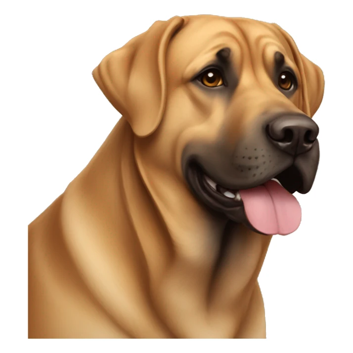 Dog mastiff with belgian sheppard light brown happy sticker