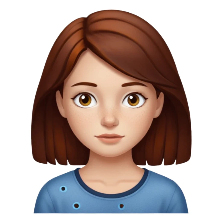 Auburn dark brown hair girl sticker
